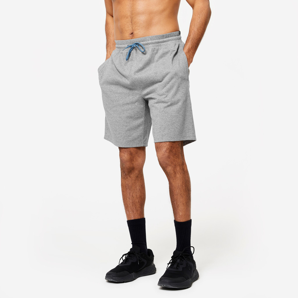 Mô tả Quần short tập fitness cotton 500 cho nam xám DECATHLON DOMYOS mã 8645059 - 1