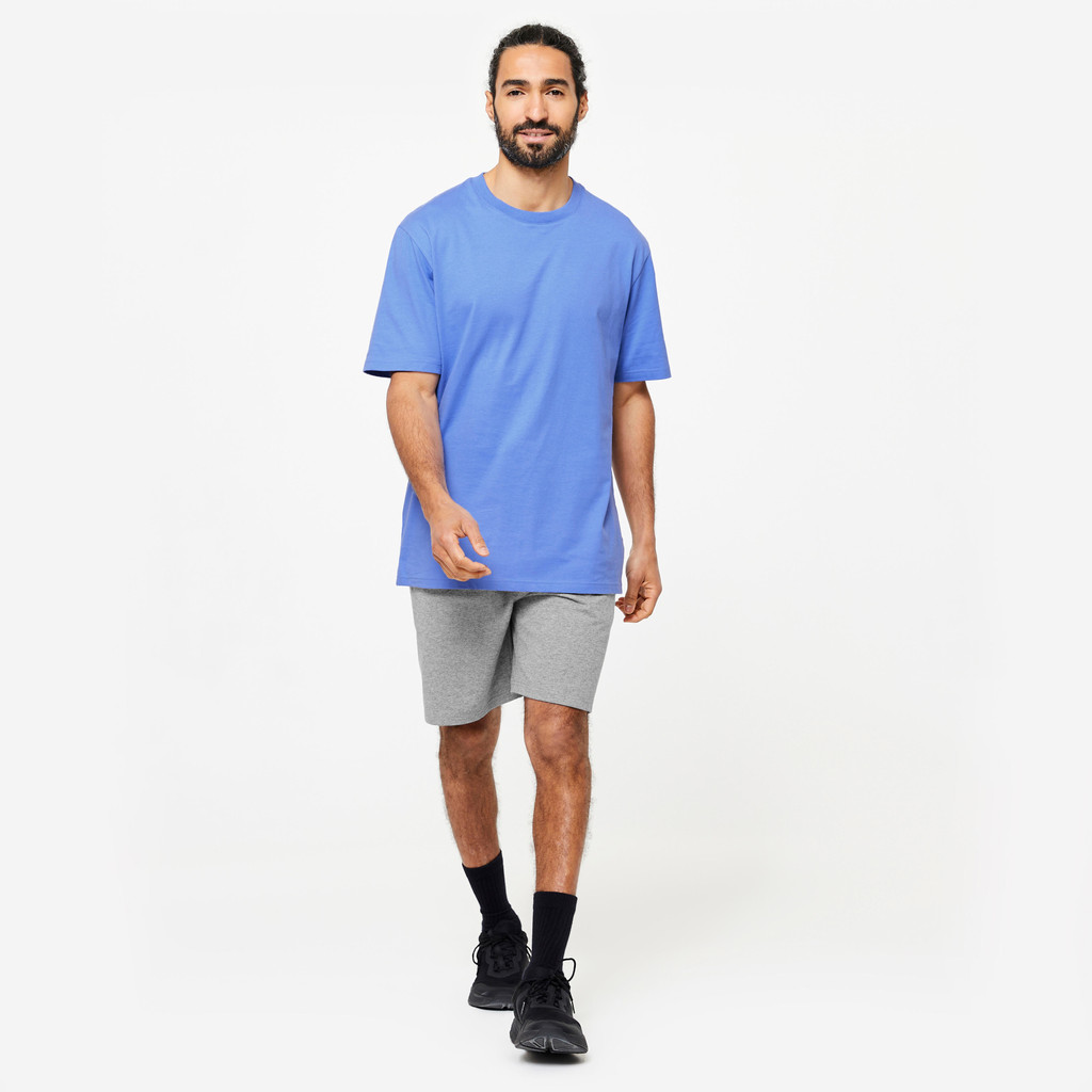 Mô tả Quần short tập fitness cotton 500 cho nam xám DECATHLON DOMYOS mã 8645059 - 3