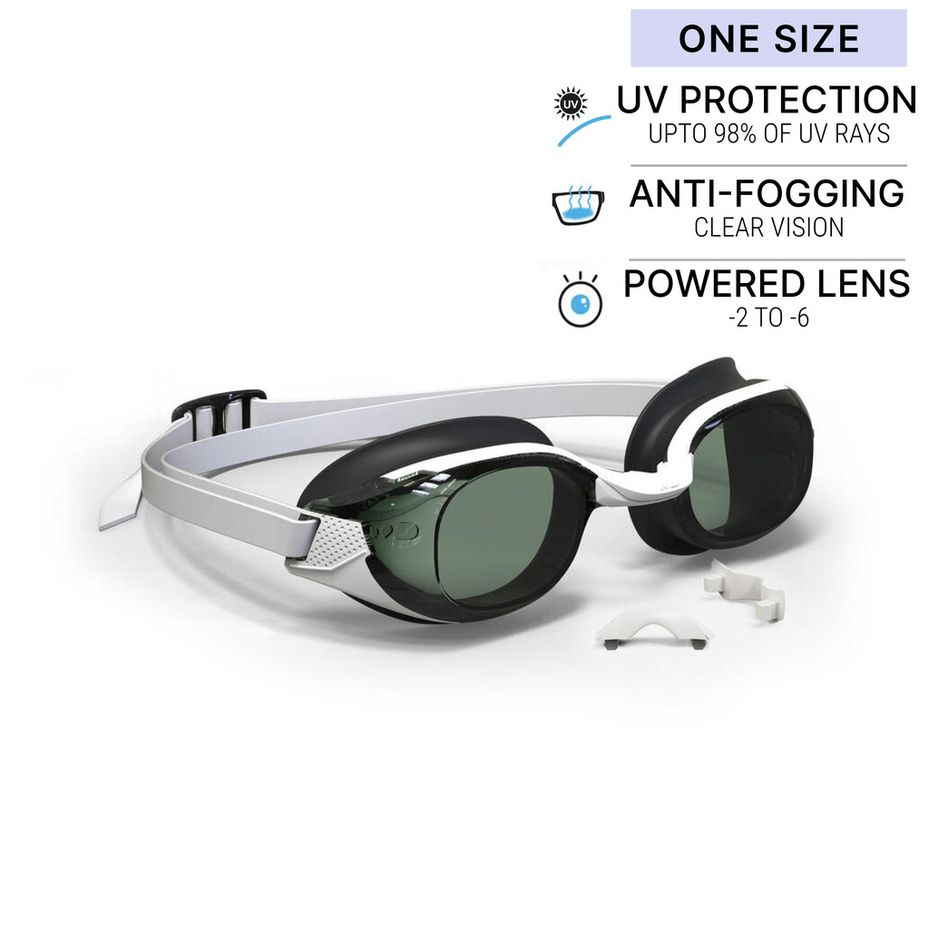 Mô tả Kính bơi cận tròng kính sẫm màu 500 bfit đen/trắng DECATHLON NABAIJI mã 8733984 - 1