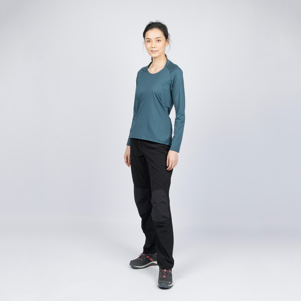Mô tả Áo thun hiking dài tay mh550 cho nữ xanh xám DECATHLON quechua mã 8569507 - 3