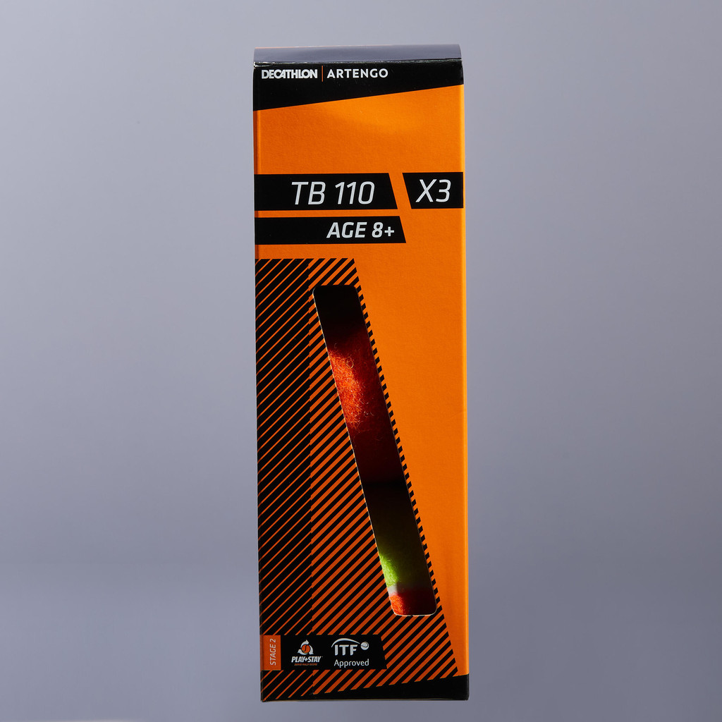 Mô tả Hộp 3 quả bóng tennis tb110 cam DECATHLON artengo mã 8588569 - 1