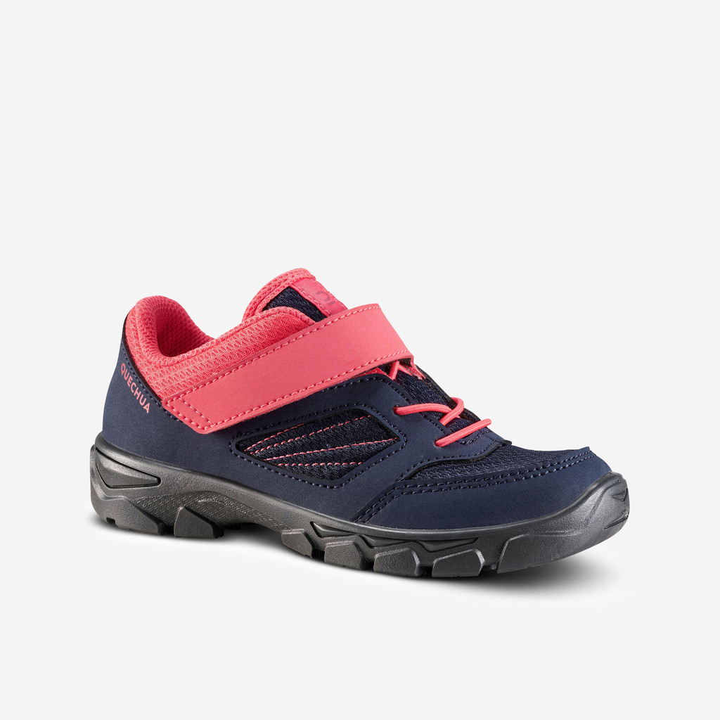Mô tả Giày leo núi dã ngoại cổ thấp có quai dán mh100 cho trẻ em xanh hồng DECATHLON quechua mã 8576133 - 2