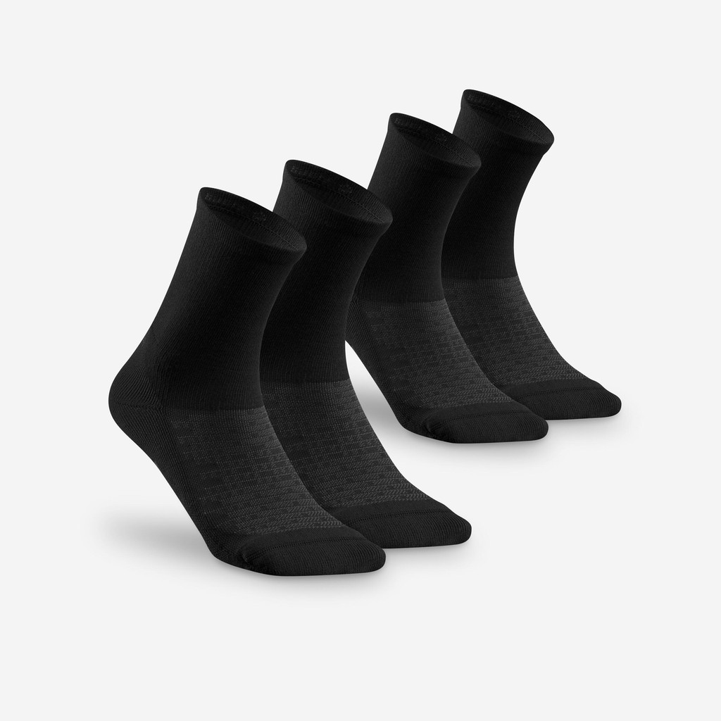 Mô tả Tất vớ dã ngoại cổ cao thoáng khí hike 100 đen gói 2 đôi DECATHLON quechua mã 8665857 - 3