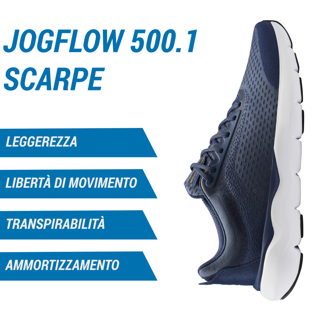 Mô tả Giày chạy bộ jogflow 500.1 cho nam xanh dương đậm DECATHLON kalenji mã 8670189 - 1