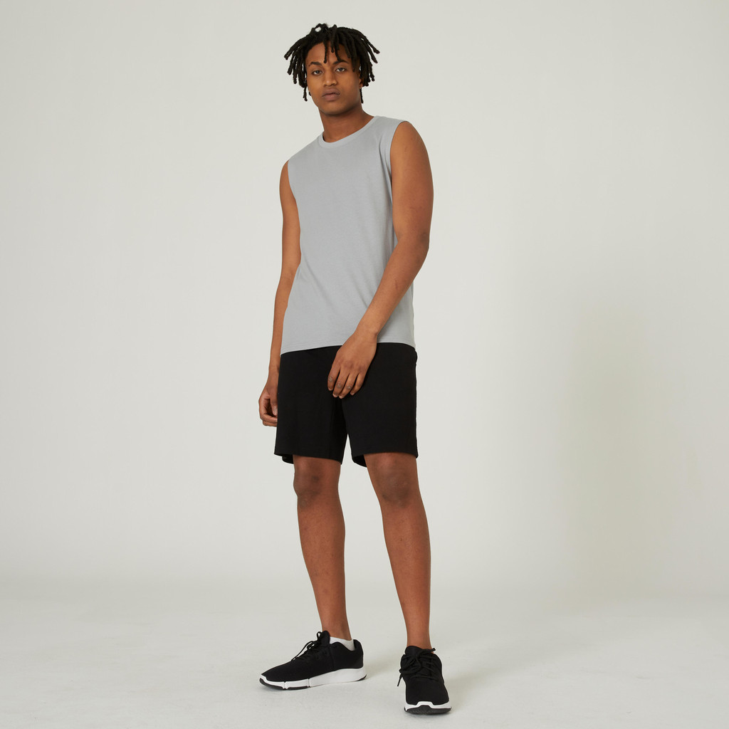Mô tả Áo thun không tay tập fitness cotton 500 cho nam xám DECATHLON DOMYOS mã 8667063 - 4