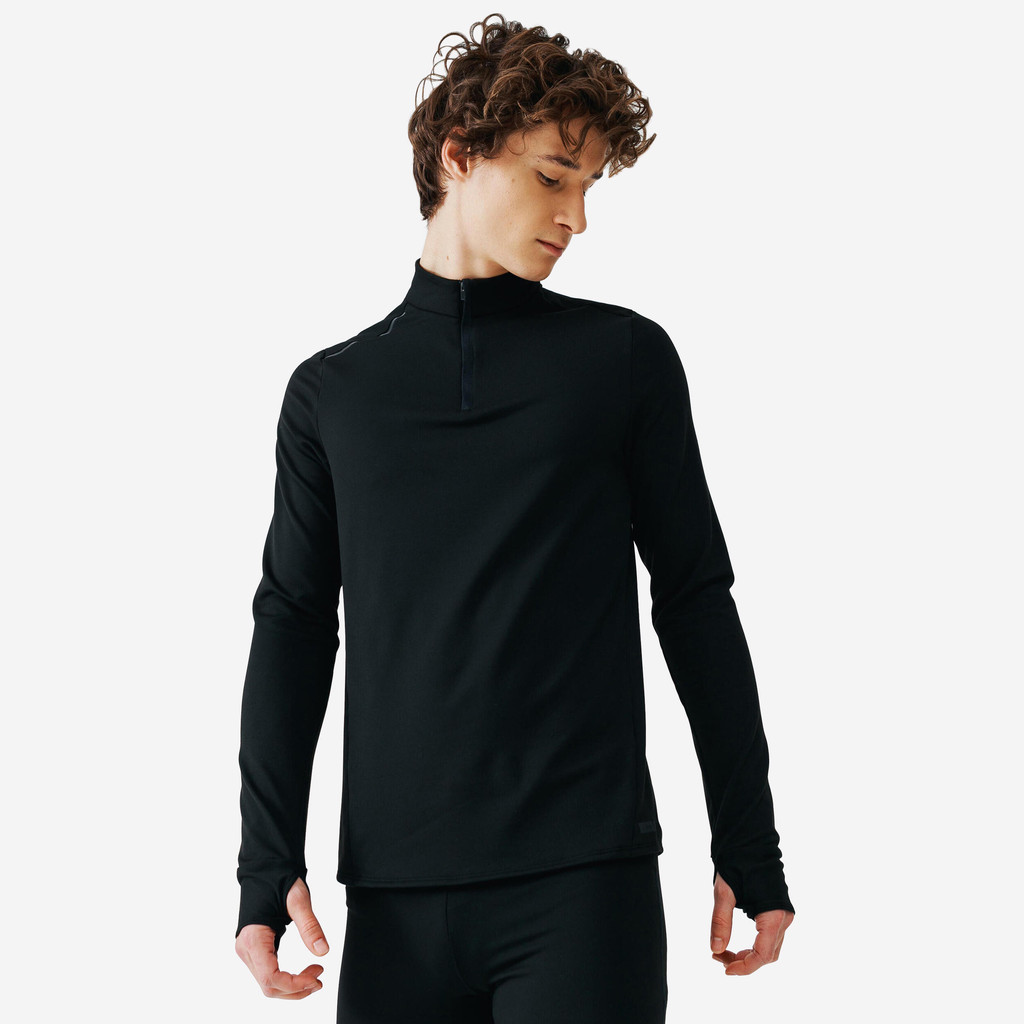 Mô tả Áo dài tay chạy bộ giữ ấm Run Warm cho nam Đen DECATHLON KALENJI mã 8487923 - 4