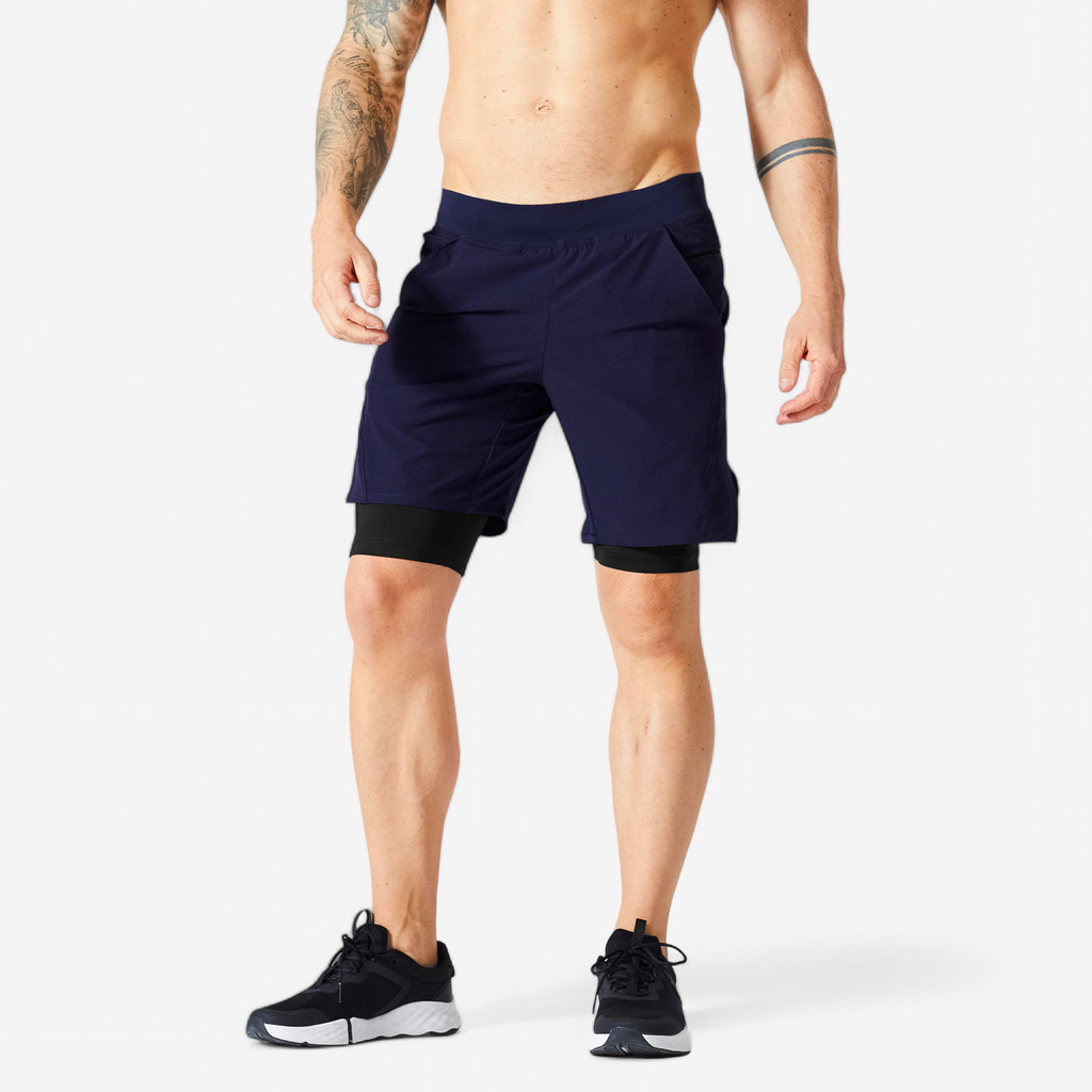 Mô tả Quần short tập fitness 2 trong 1 500 cho nam DECATHLON DOMYOS mã 8785363 - 1