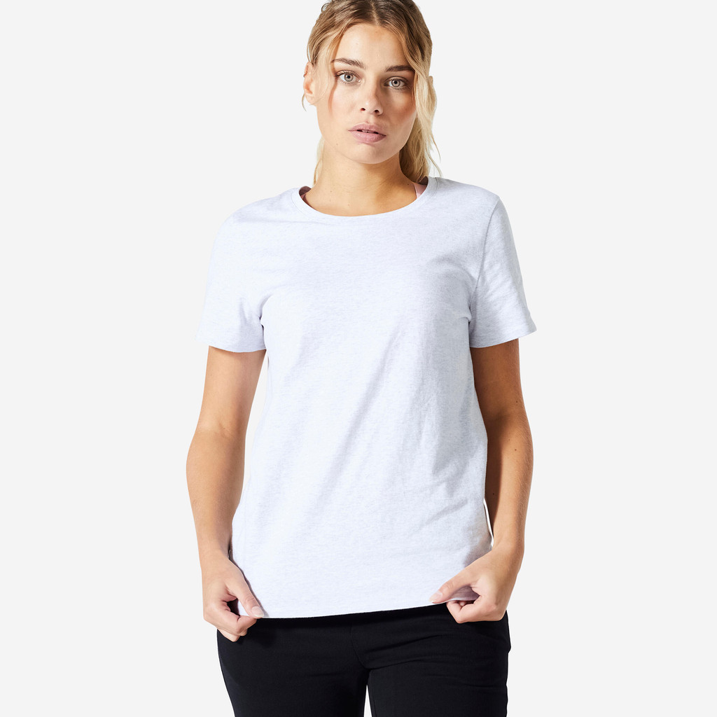 Mô tả Áo thun tập fitness essentials 500 cho nữ xám nhạt DECATHLON mã 8736399 - 2