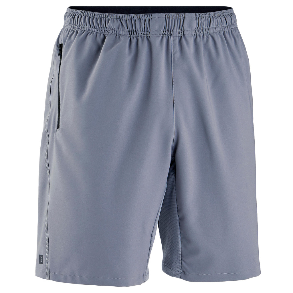 Mô tả Quần short tập fitness 120 cho nam xám trơn DECATHLON DOMYOS mã 8644540 - 1