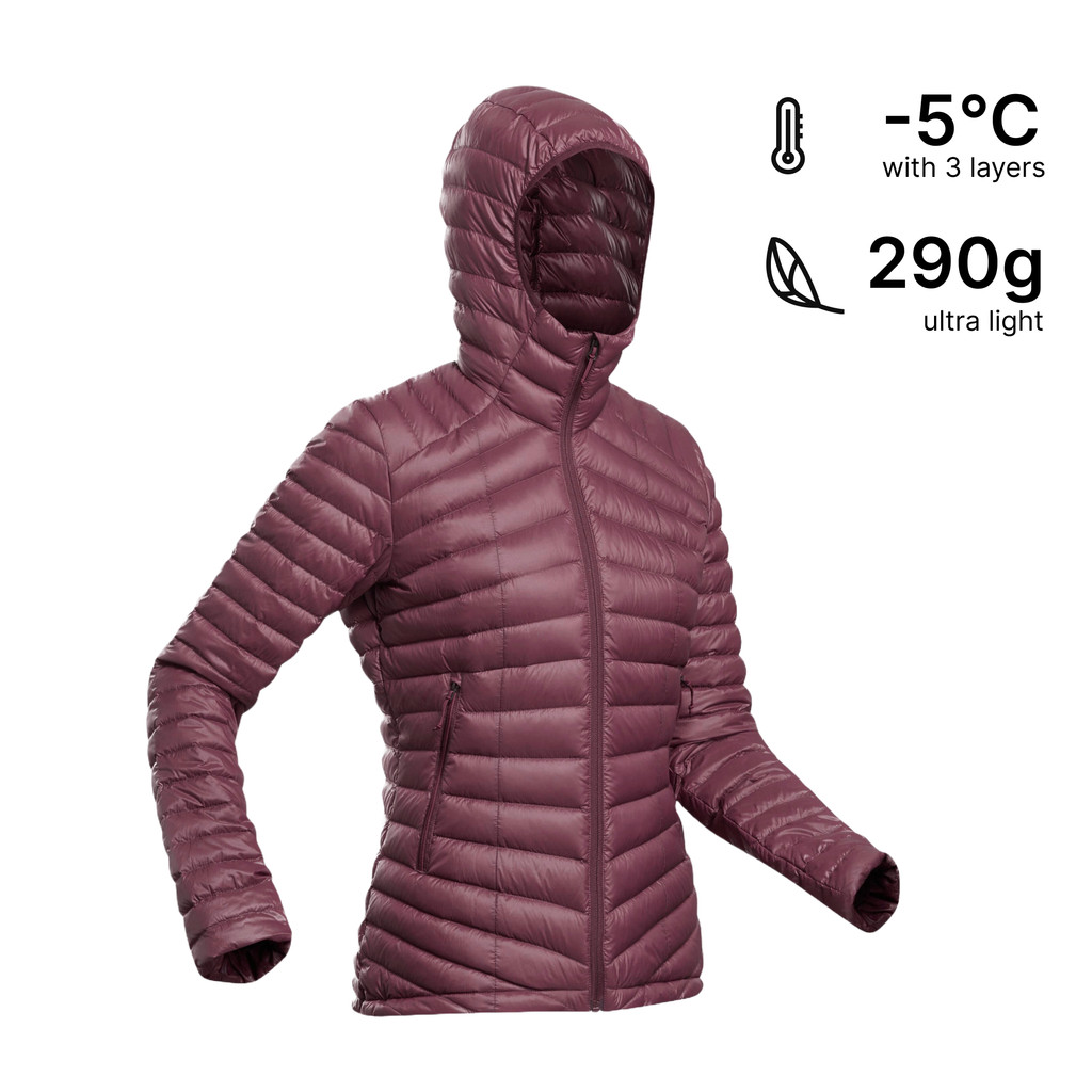 Mô tả Áo khoác trekking lông vũ trek 100 cho nữ đỏ tím DECATHLON forclaz mã 8587262 - 1