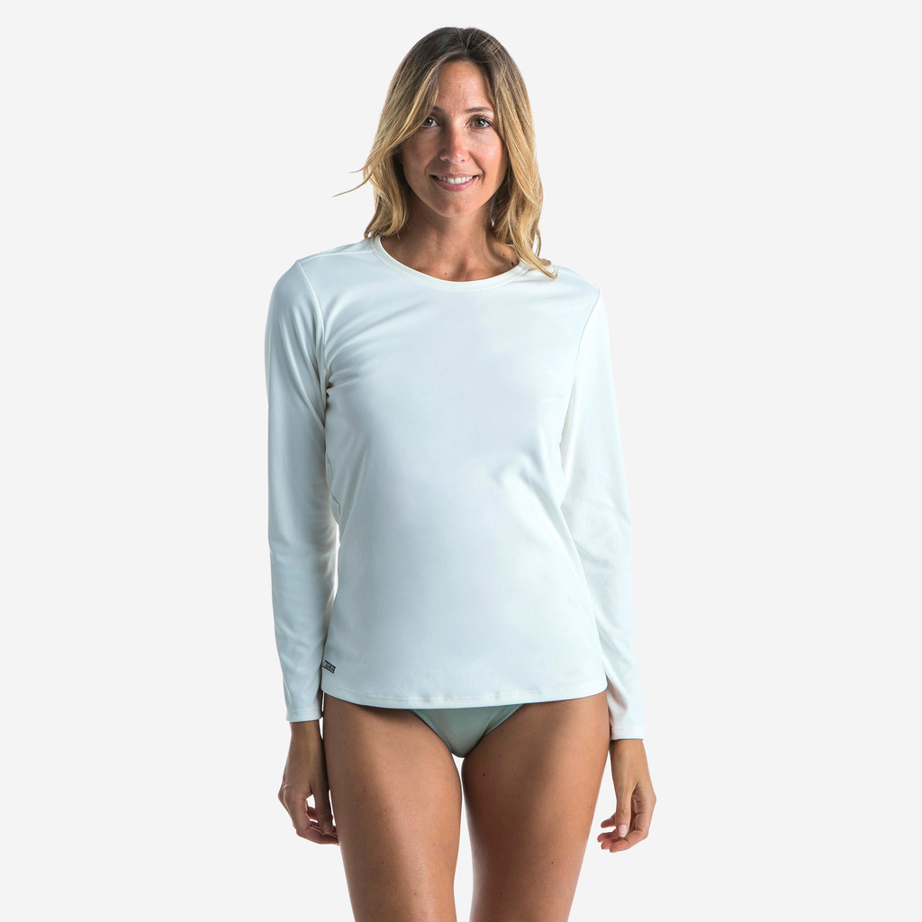 Mô tả Áo thun dài tay lướt sóng chống tia uv cho nữ xám xanh DECATHLON olaian mã 8648128 - 1