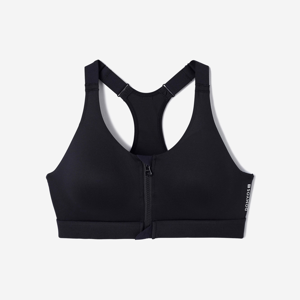 Mô tả Áo bra tập fitness zip up 900 cho nữ đen DECATHLON DOMYOS mã 8578234 - 3