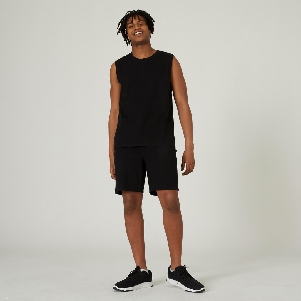 Mô tả Áo thun không tay cotton 500 cho nam đen DECATHLON DOMYOS mã 8667061 - 1