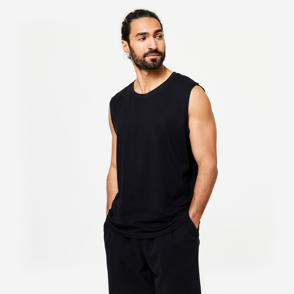 Mô tả Áo thun không tay cotton 500 cho nam đen DECATHLON DOMYOS mã 8667061 - 2