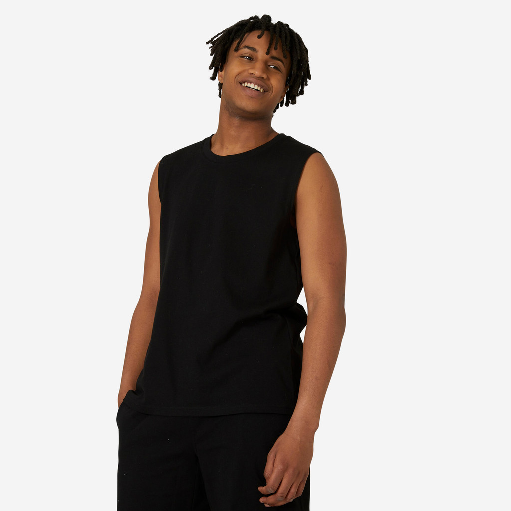 Mô tả Áo thun không tay cotton 500 cho nam đen DECATHLON DOMYOS mã 8667061 - 3