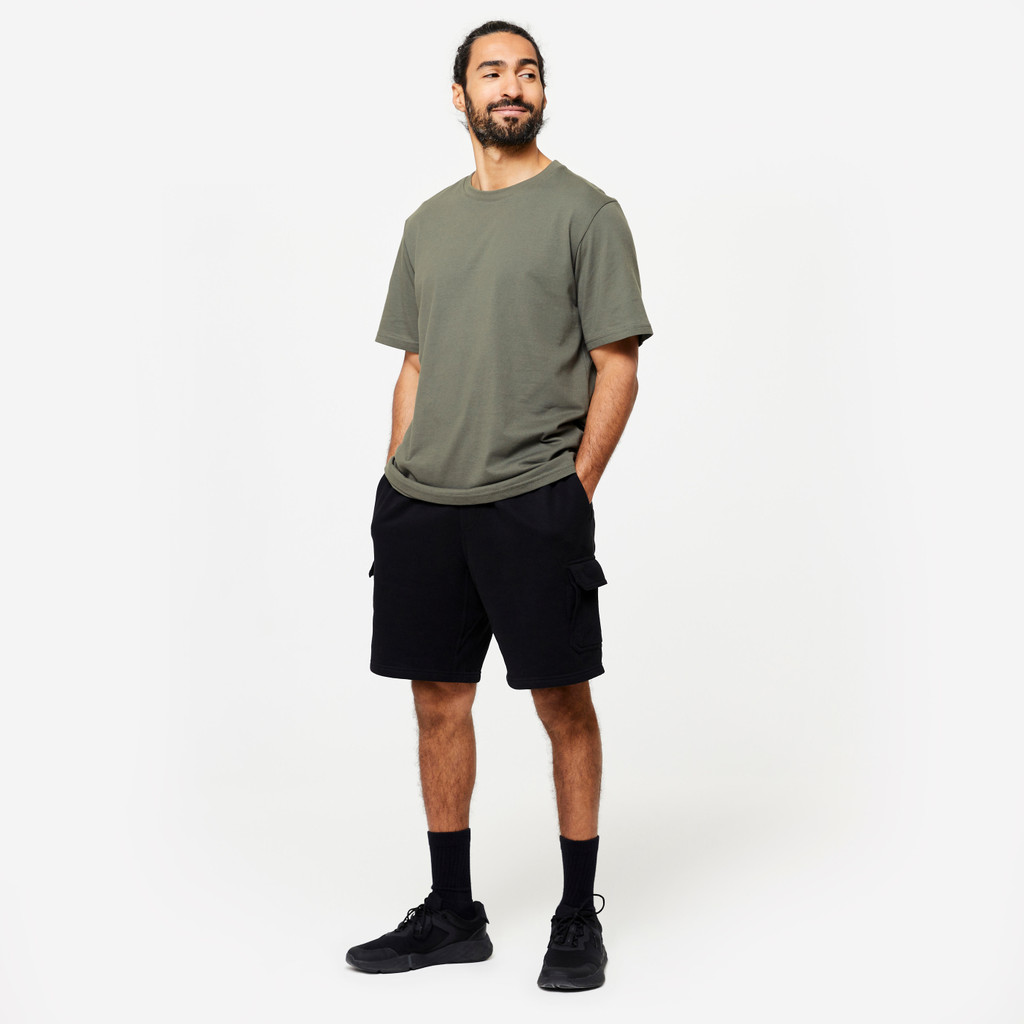 Mô tả Áo thun tập fitness essentials 500 cho nam xám khaki DECATHLON DOMYOS mã 8773499 - 3