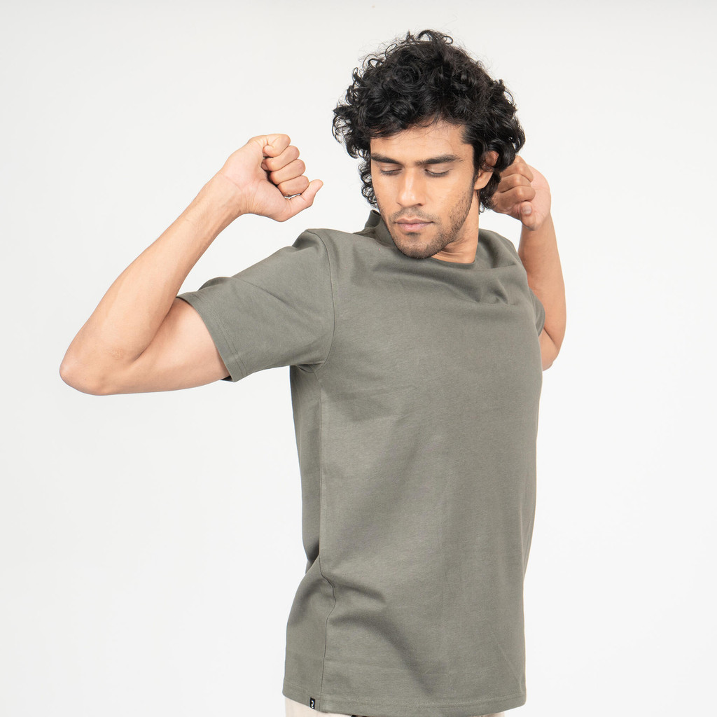 Mô tả Áo thun tập fitness essentials 500 cho nam xám khaki DECATHLON DOMYOS mã 8773499 - 4