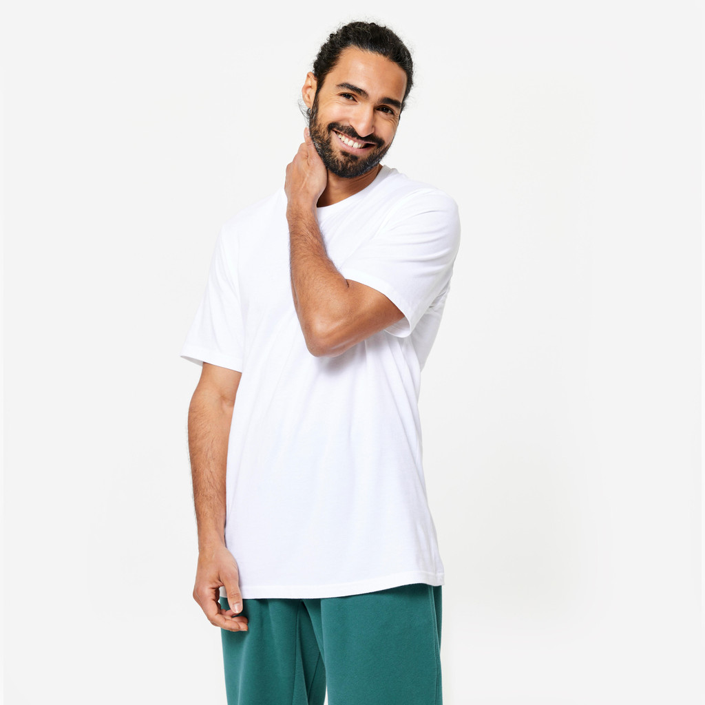 Mô tả Áo thun tập fitness essentials 500 cho nam trắng DECATHLON DOMYOS mã 8773495 - 1