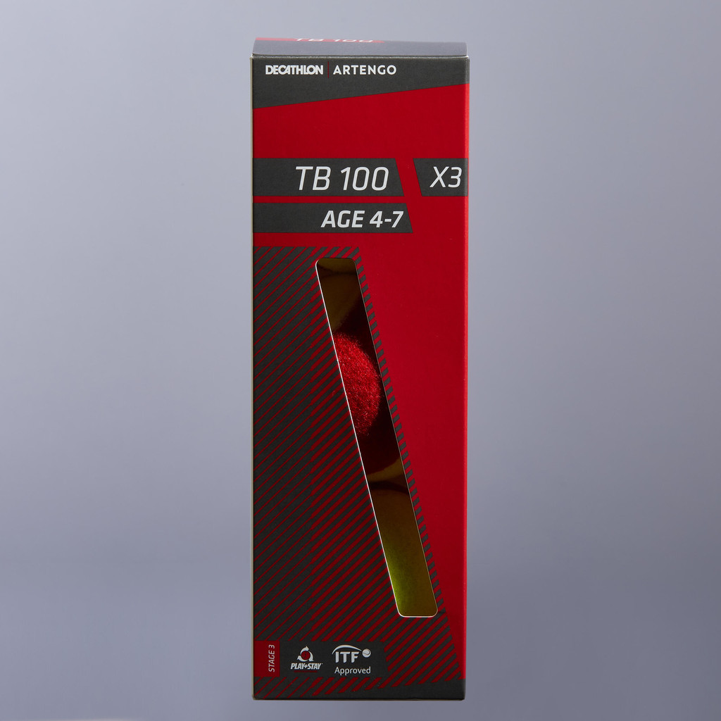 Mô tả Hộp 3 bóng tennis tb100 đỏ DECATHLON artengo mã 8588568 - 2