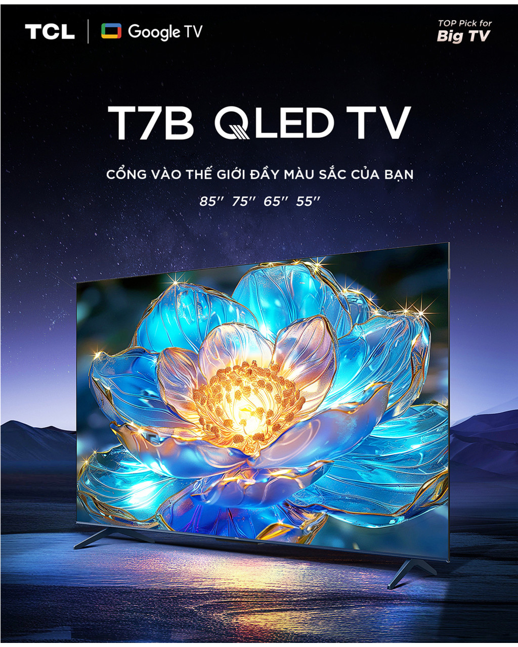 Shopee - Lắp đặt 0Đ HN HCM] Google Tivi TCL QLED 4K TV 120Hz 55 Inch 55T7B  - Hàng chính hãng | Shopee Việt Nam