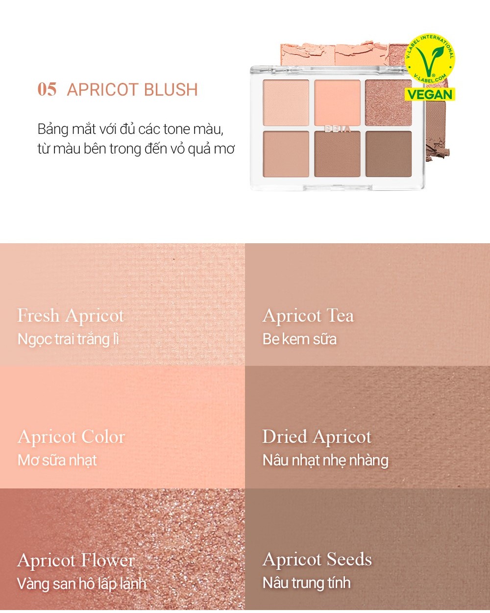 Mô tả Bảng phấn mắt 6 ô Bbia Ready To Wear Eye Palette 5g( 8 màu) - Bbia Official Store - 5