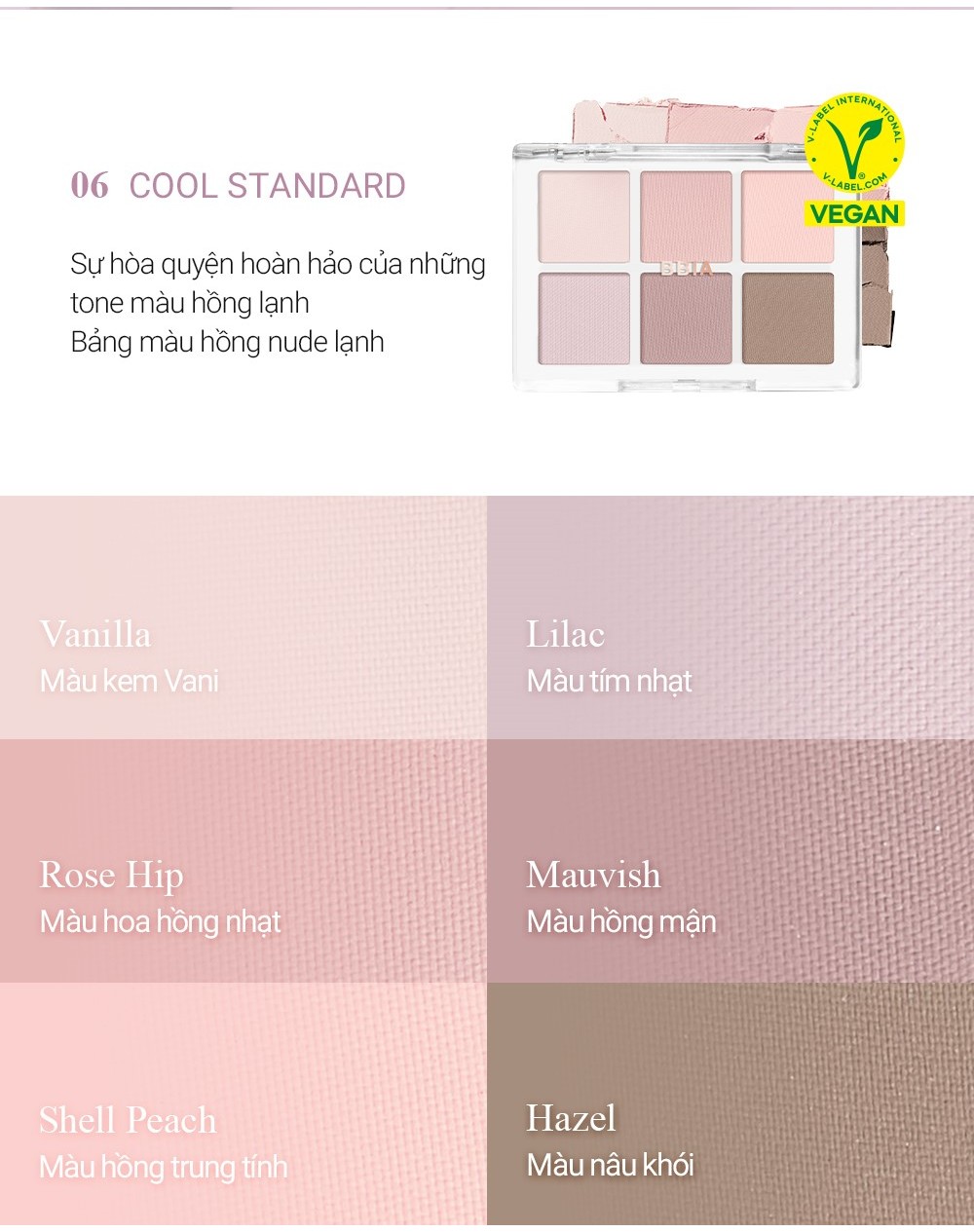 Mô tả Bảng phấn mắt 6 ô Bbia Ready To Wear Eye Palette 5g( 8 màu) - Bbia Official Store - 6
