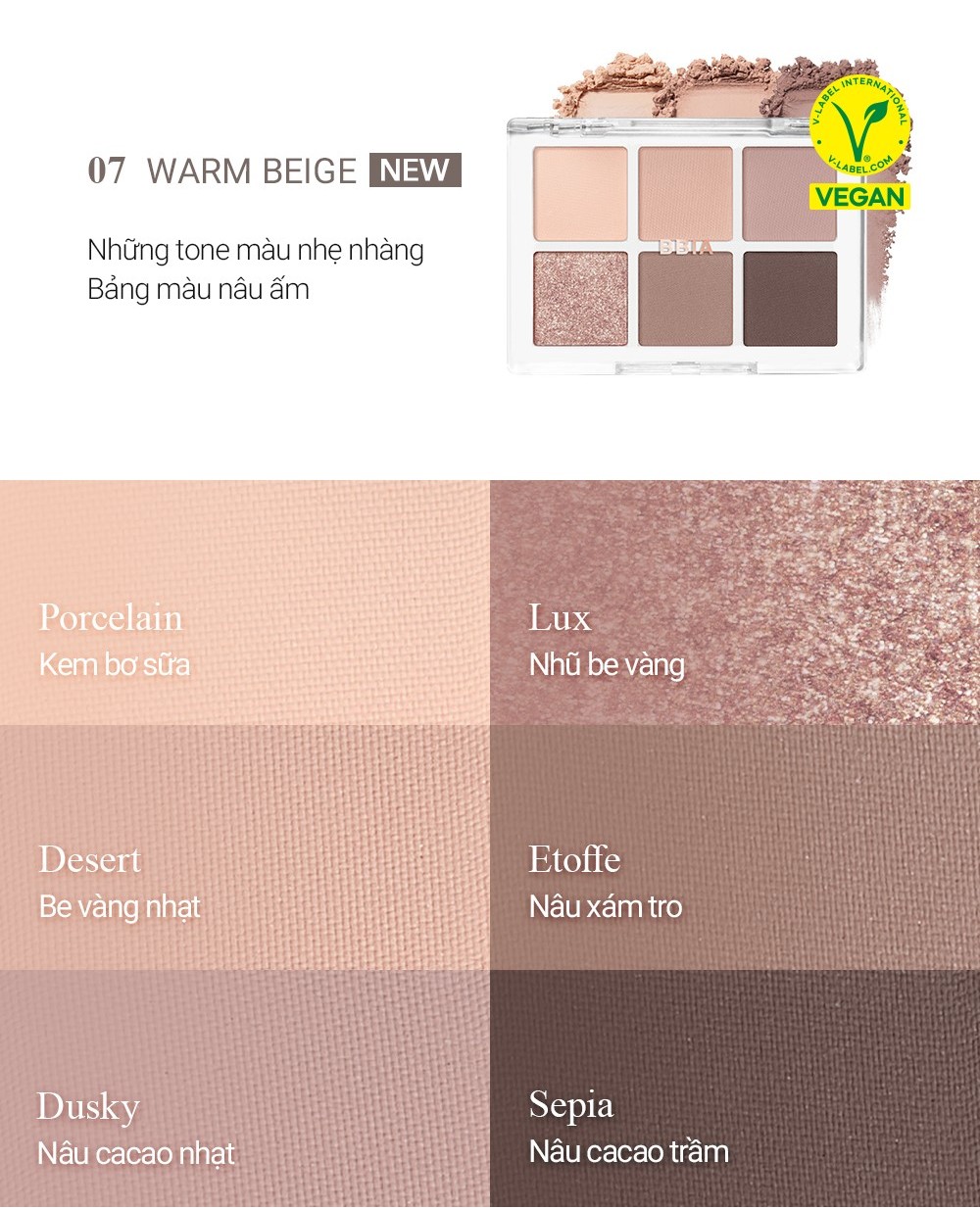 Mô tả Bảng phấn mắt 6 ô Bbia Ready To Wear Eye Palette 5g( 8 màu) - Bbia Official Store - 7