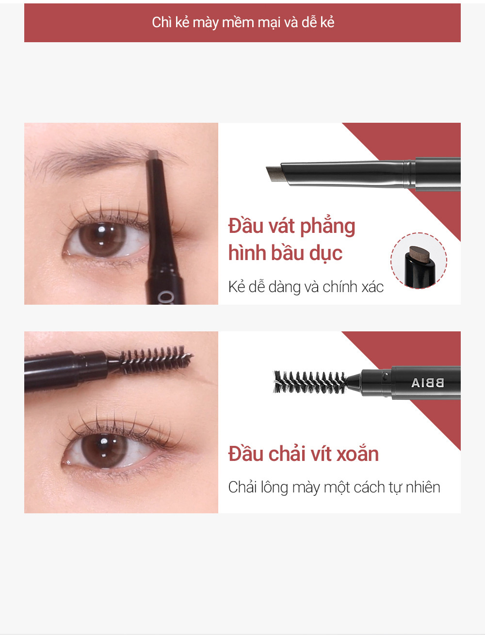 Mô tả Chì Kẻ Chân Mày Bbia Last Auto Eyebrow Pencil (5 màu) 0.18g - Bbia Official Store - 3