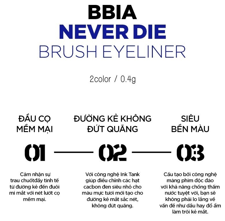 Mô tả Kẻ Mắt Bbia Never Die Brush Eyeliner (2 màu) 0.4g Bbia Official Store - 3