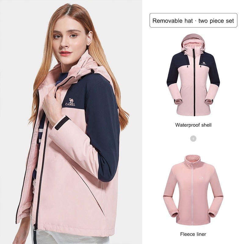 Mô tả Áo khoác CAMEL CROWN quần áo ngoài trời chống thấm nước và chống gió ba trong một dành cho nữ - 1