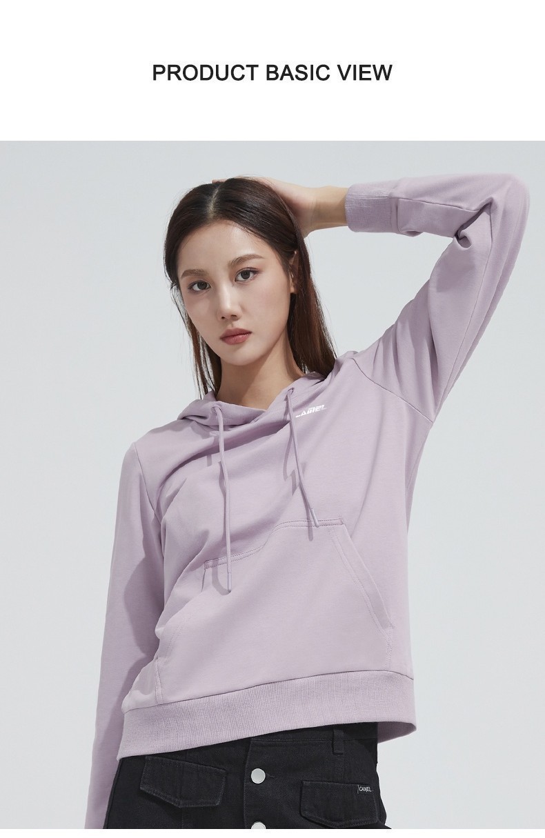 Mô tả Áo thun thể thao CAMEL tay dài dáng rộng màu lạc đà thời trang cho nữ - 1