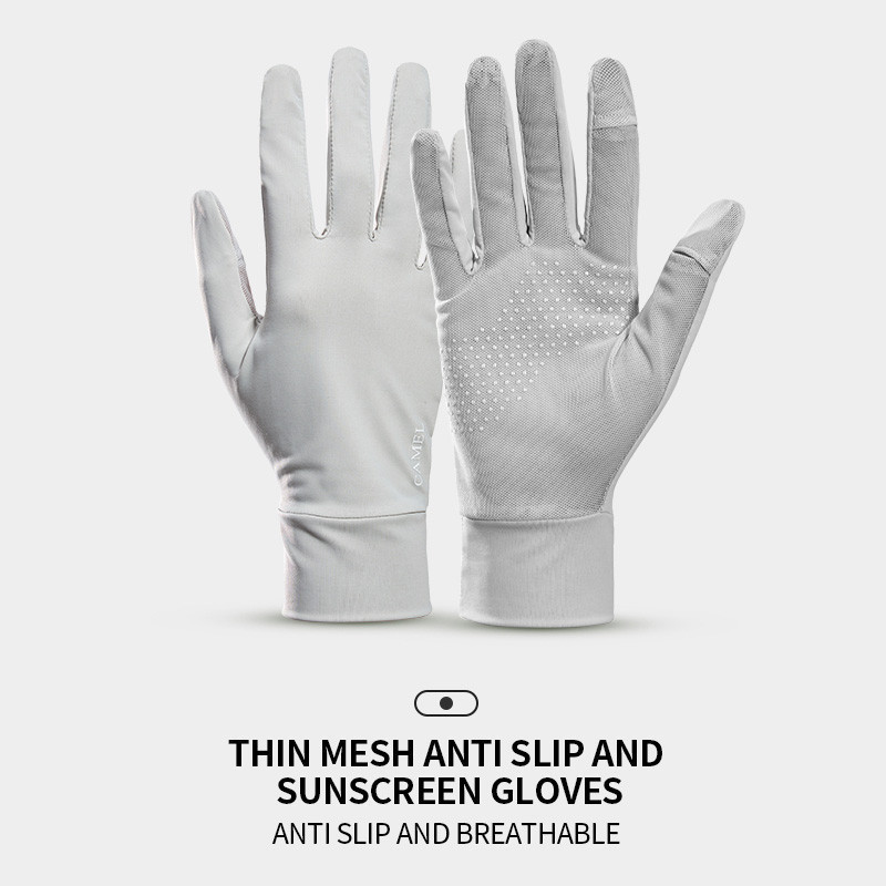 Mô tả Găng tay chống nắng CAMEL CROWN Lái xe ngoài trời Băng lụa thoáng khí Chống tia cực tím Màn hình cảm ứng toàn ngón tay - 5