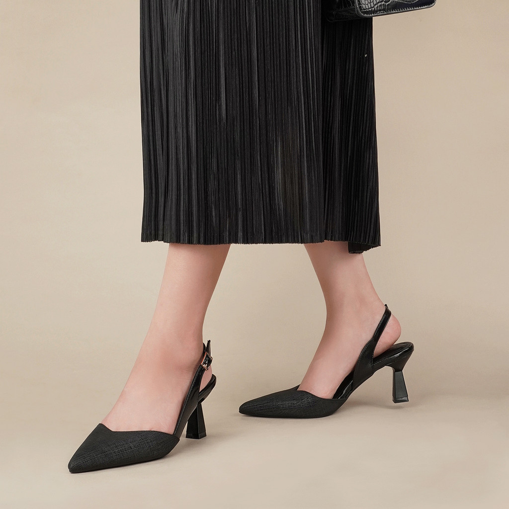 Mô tả Giày cao gót bít mũi nữ DILY phối da sang trọng, giày slingback nữ tiện lợi cổ điển cao 6.5cm AA0479 - 6