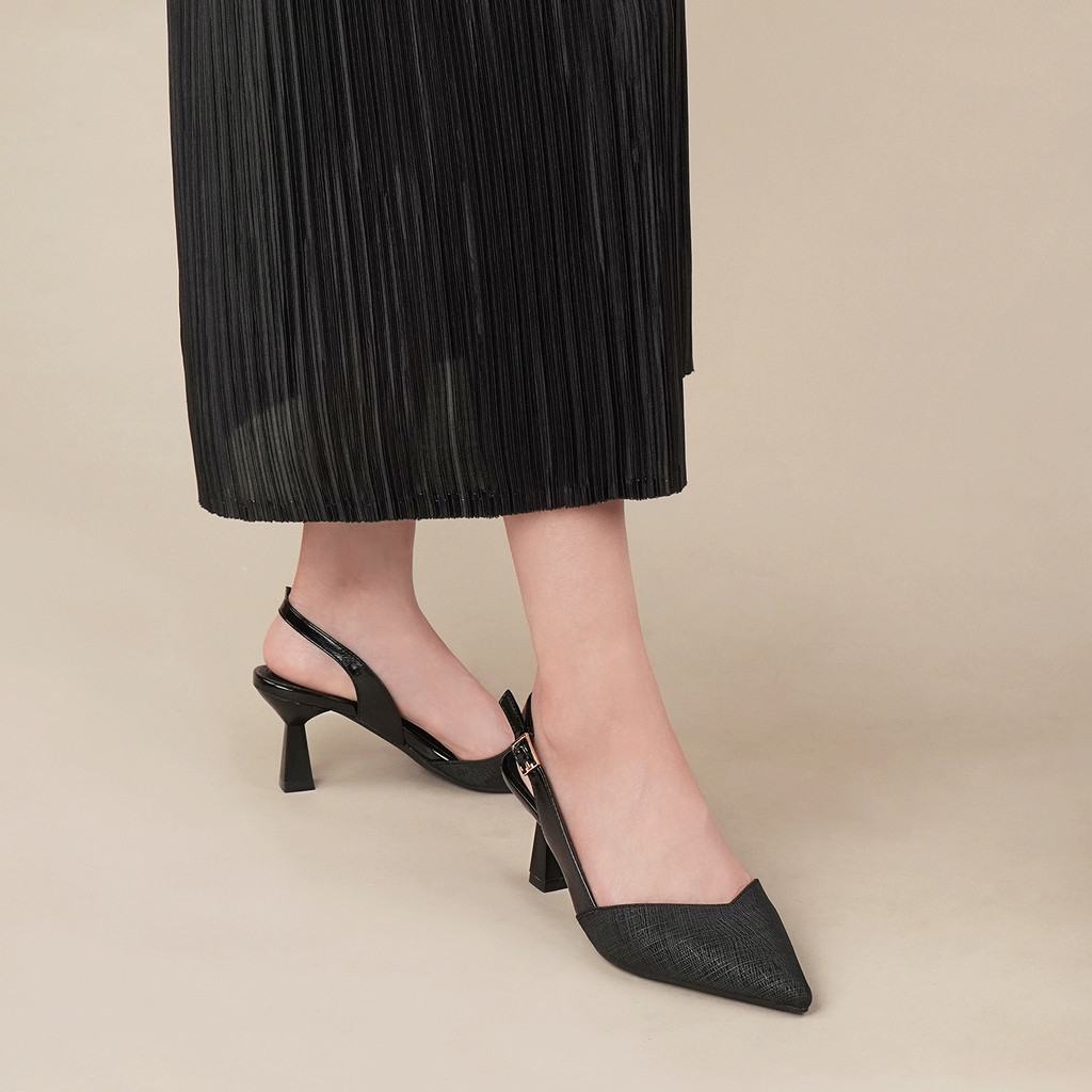 Mô tả Giày cao gót bít mũi nữ DILY phối da sang trọng, giày slingback nữ tiện lợi cổ điển cao 6.5cm AA0479 - 7