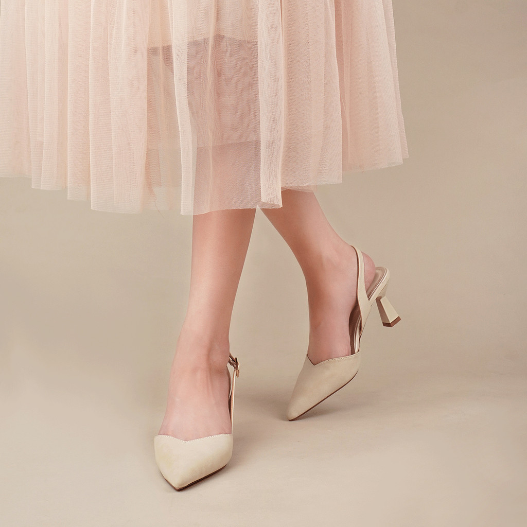 Mô tả Giày cao gót bít mũi nữ DILY phối da sang trọng, giày slingback nữ tiện lợi cổ điển cao 6.5cm AA0479 - 8