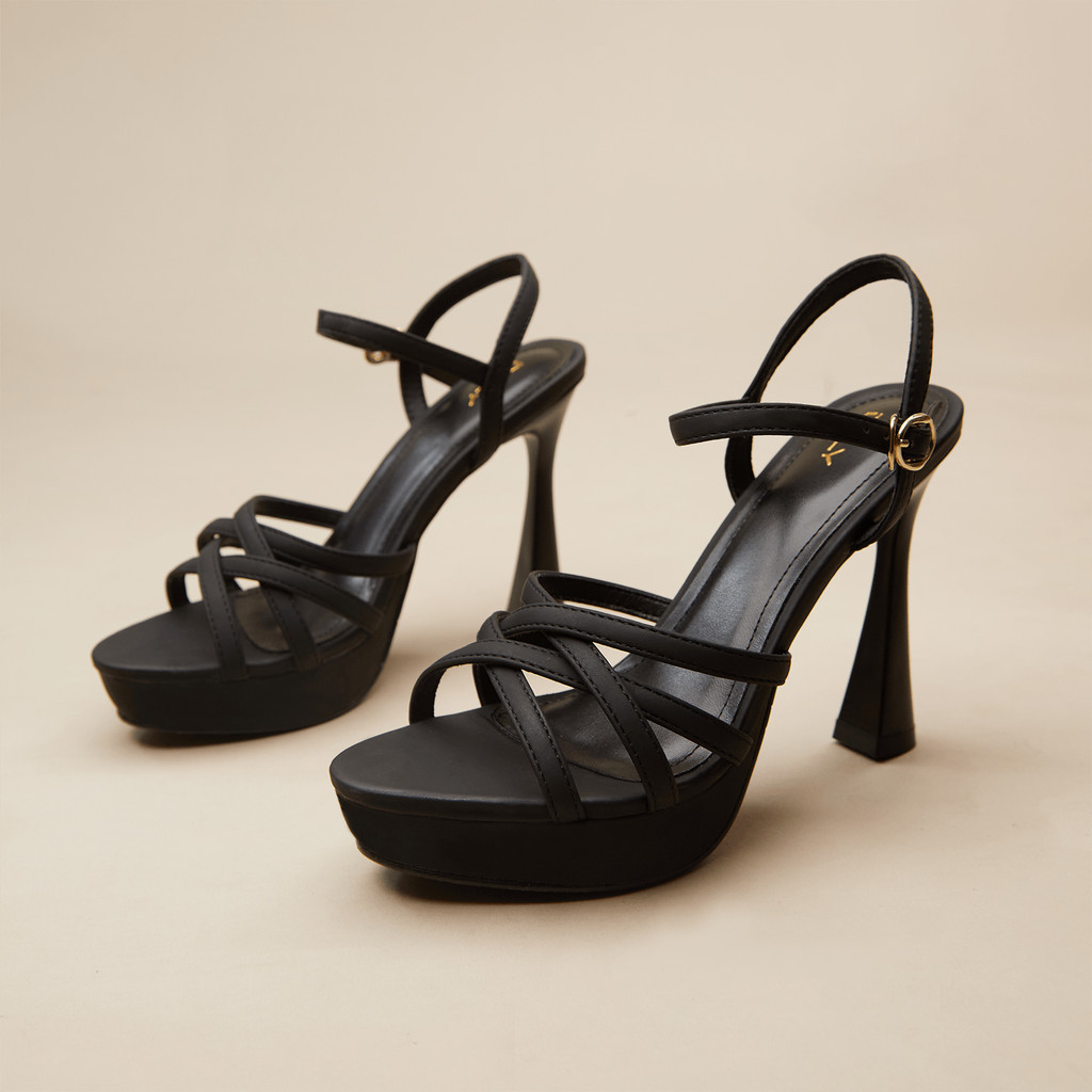 Giày sandal cao gót đế đúp DILY AA0441 màu trắng