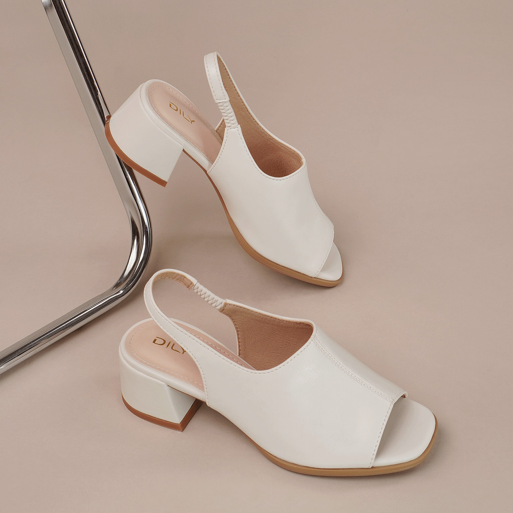 Mô tả Giày sandal cao gót nữ DILY gót vuông quai ngang bản to ôm chân, xăng đan cao gót mũi vuông trendy cao 5cm AA0455 - 4