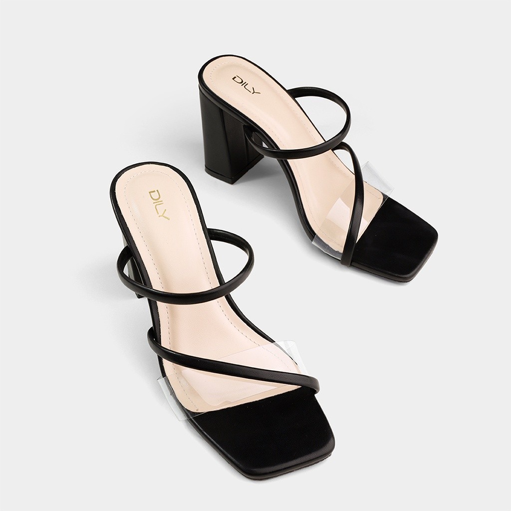 Mô tả Guốc cao gót nữ DILY quai thanh mảnh trong suốt, sandal cao gót nữ gót vuông tiện lợi 8cm_AA0359 - 4