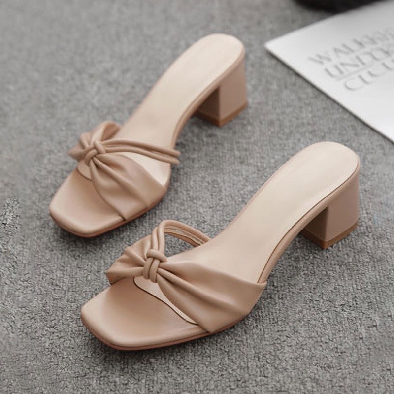 Mô tả Dép guốc nữ DILY cao gót quai nhún êm chân gót vuông cao 5cm_ AA0292 - 5
