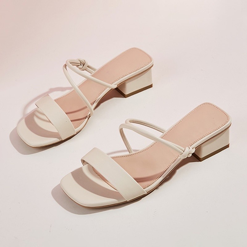 Mô tả Guốc nữ 3 phân DILY tiện lợi gót vuông, giày sandal nữ mũi vuông quai mảnh êm chân 3cm_AA0278 - 5