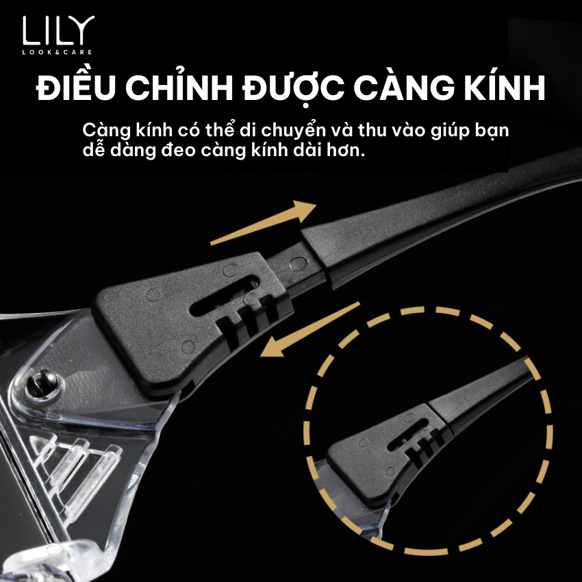 Mô tả Kính chống bụi đi đường LILYEYEWEAR chất liệu nhựa cao cấp dành cho người đi xe máy, xe đạp thời trang và an toàn KC1624 - 5