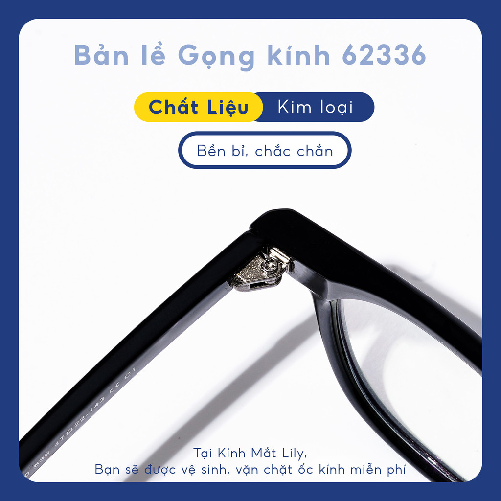 Mô tả Kính cận nam Lily Eyewear chất liệu nhựa cứng cáp mắt vuông giả cận thời trang LUTTO 636 - 1