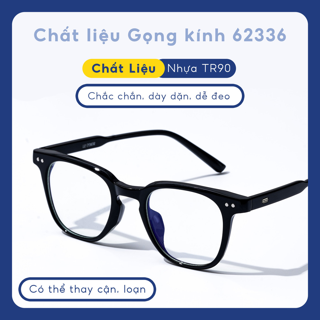 Mô tả Kính cận nam Lily Eyewear chất liệu nhựa cứng cáp mắt vuông giả cận thời trang LUTTO 636 - 2