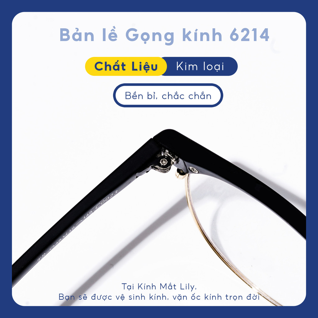 Mô tả Gọng kính nam nữ Lilyeyewear kim loại càng nhựa, mắt tròn, nhiều màu 622314 - 1