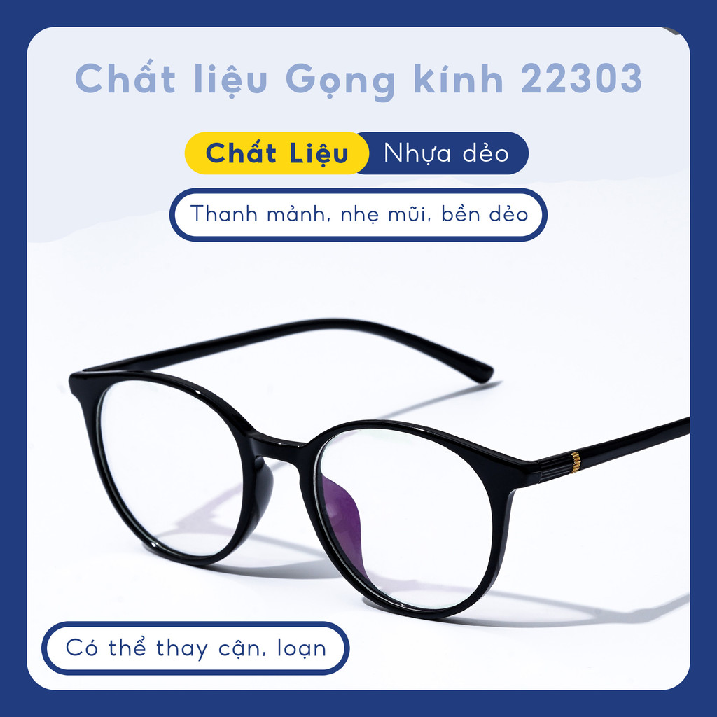 Mô tả Gọng kính tròn chất liệu nhựa dẻo phụ kiện thời trang nữ Lilyeyewear 22303 nhiều màu - 2