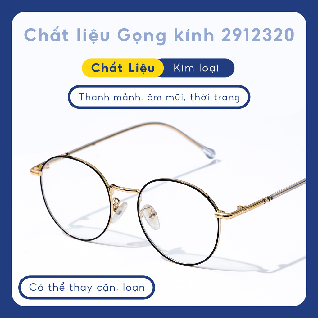 Mô tả Gọng kính kim loại tròn nam nữ LILYEYEWEAR phù hợp mặt nhỏ càng kính nhẹ nhàng màu sắc thời trang 2912320 - 2