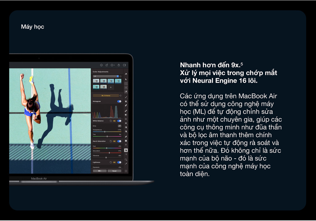 Mô tả MacBook Air M1 2020 (8 core CPU| 7 core GPU| 8GB RAM| 256GB SSD) - 6