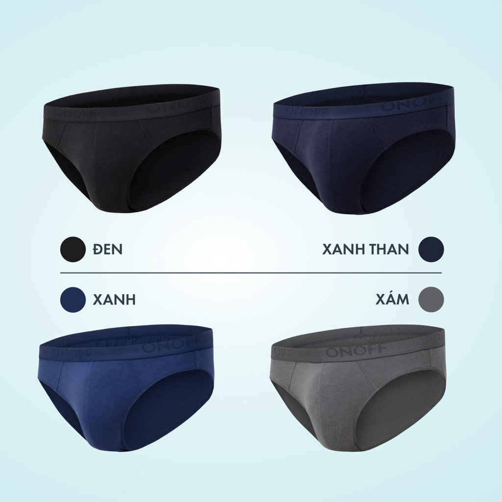 Mô tả Pack tiện lợi 3 quần lót nam brief ONOFF cotton Mỹ thấm hút mồ hôi - 18UQ24A316 - 2