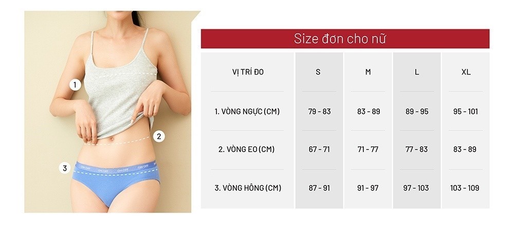 Mô tả Combo 3 quần lót nữ ONOFF cotton USA x Spandex mềm mịn, thoáng mát - 16UQ24A015 - 5