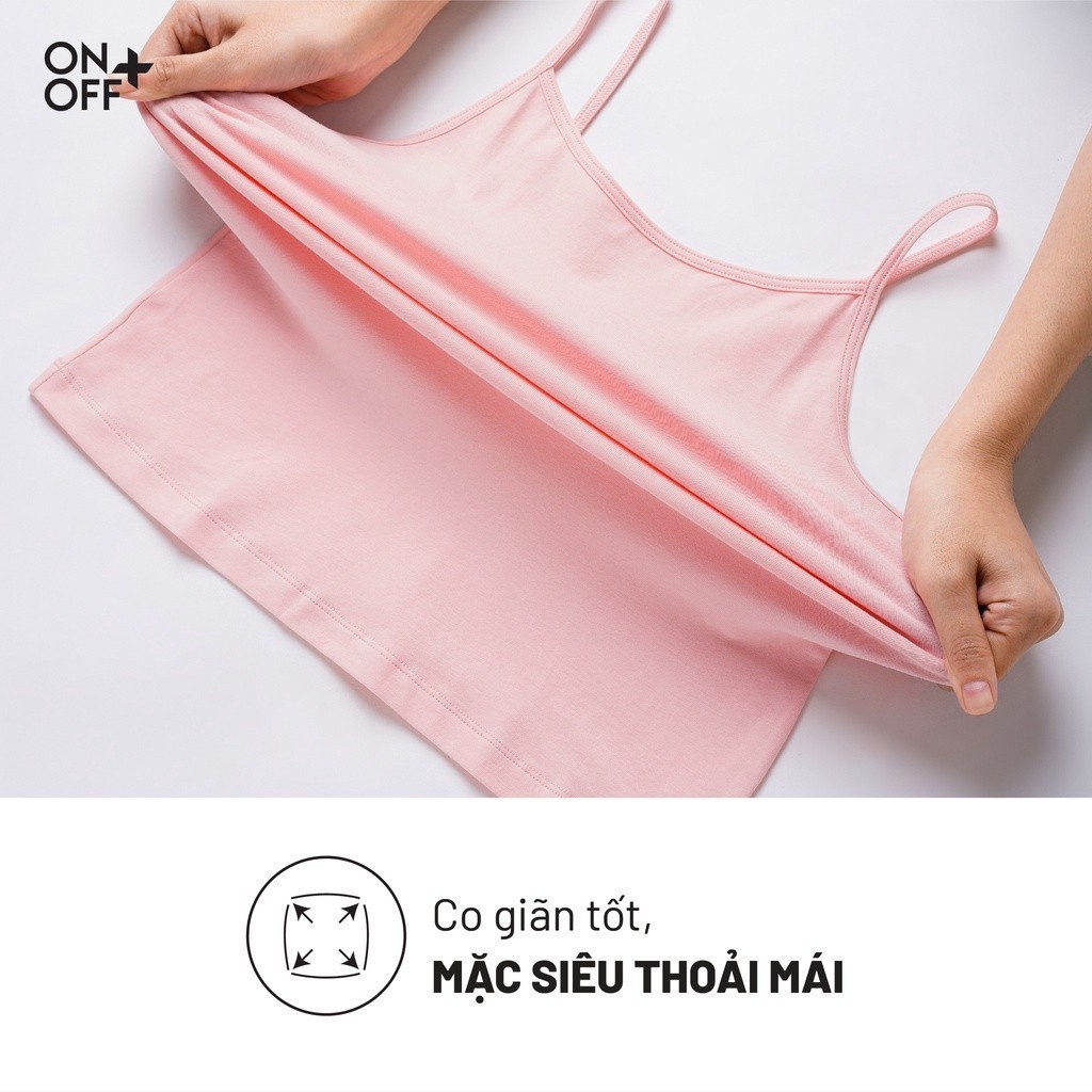 Mô tả Áo hai dây nữ ONOFF chất liệu Cotton mềm mại, thấm hút mồ hôi tốt - 16IM24S019 - 4